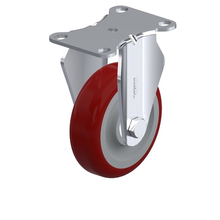 Caster, Rigid Plate, Red Urethane, 330 lb. MPN:P12R-URP050K-12