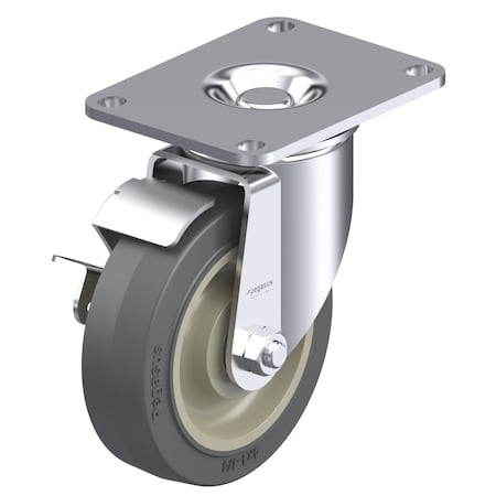 Cstr, Swivl Plt, Gray Surlastc, 300 lb., Brk MPN:P12S-PRP040B-P2-WB