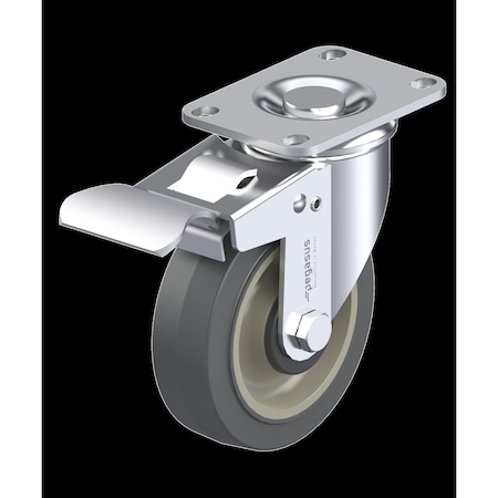 Caster, Swivl Plate, Gray TPR, 175 lb., Tl MPN:P12S-PRP040D-12-TB