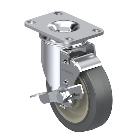 Cstr, Swivl Plt, Gray Surlastc, 325 lb., Brk MPN:P12S-PRP050B-12-WB