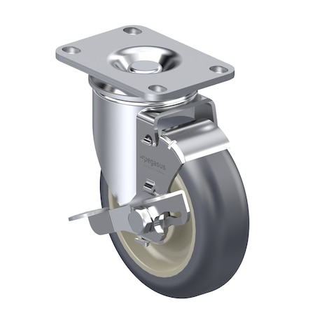Cstr, Swvl Plat, Gray Urethane, 275 lb., Brk MPN:P12S-UP040B-12-WB