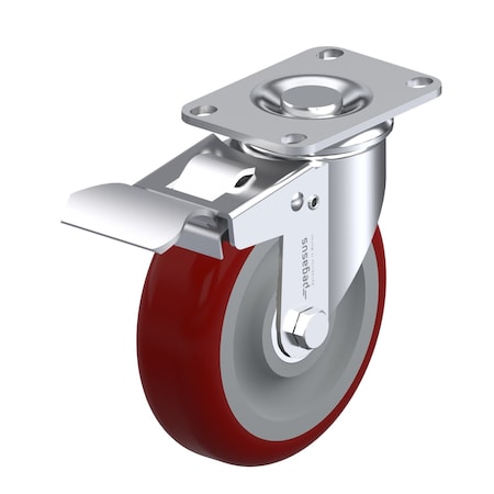 Castr, Swivl Plte, Red Urethane, 220 lb., Tl MPN:P12S-URP030K-12-TB