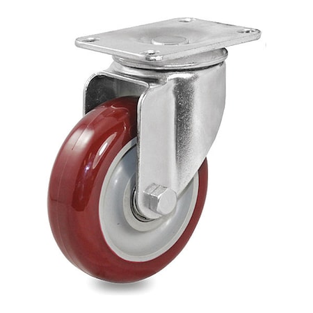 Caster, Swivl Plate, Red Urethane, 300 lb. MPN:P12S-URP040K-12