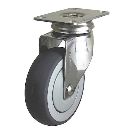 Cstr, Stainls Plate Swvl, Gray TPR, 190 lb. MPN:P14SX-RP040K-12