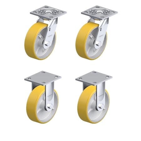 Swivel/Rigid Casters, 6 x 2 in Wheel, PK4 MPN:P21-UY060K-14-SET
