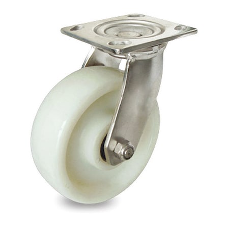 Cstr, Stainles Swvl Plat, Wht Nyln, 375 lb. MPN:P21SX-N050K-14
