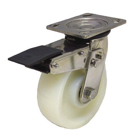 Cstr, Stainls, Swvl Plt, Wht Nyln, 600 lb, Tl MPN:P21SX-N060K-14-TB