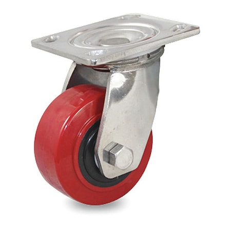Cstr, Stainls, Swvl Plate, Urethane, 660 lb. MPN:P21SX-URPB050K-14