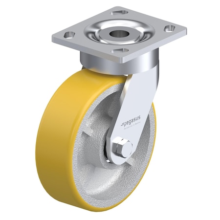 Cstr, Swivl Plate, Yellow Urethan, 1760 lb. MPN:P24S-UY080K-14