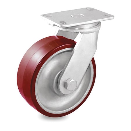 Cstr, Swivel Plate, Red Urethane, 2550 lb. MPN:P29S-URA080K-18