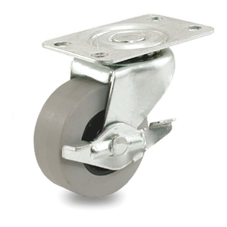 Cstr, Swvl Plte, Gray TPR Rubr, 120 lb., Brk MPN:P5S-RP030G-P-SB