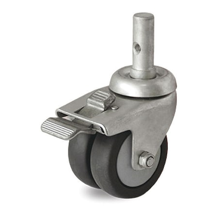 Wheel Caster, Dual, Swivel Stem, Gry TPR, 220 lb, Tl MPN:P9S-RP030K-S-TB
