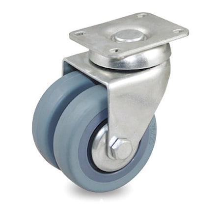 Whl Cstr, Dual, Swivl Plat, Gry Rbr, 220 lb. MPN:P9S-SRP030K-P