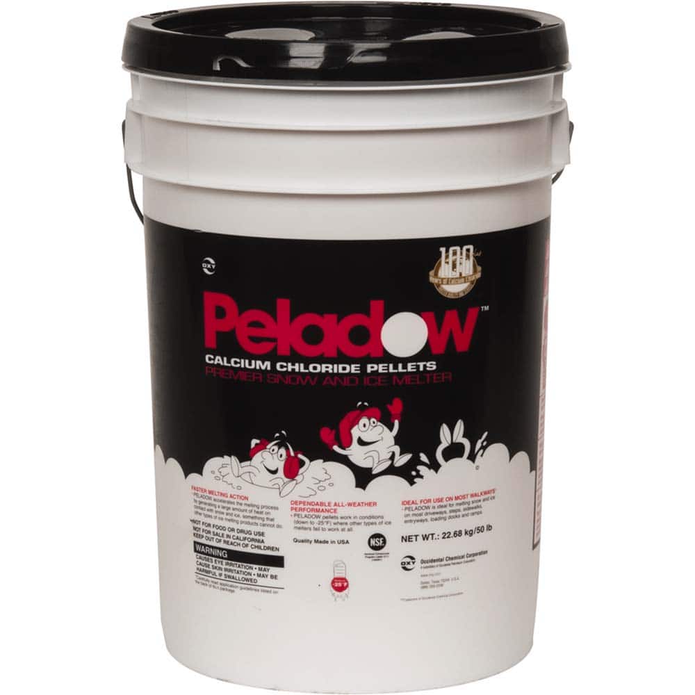 Ice & Snow Melter & De-Icer: Calcium Chloride Pellet, 50 lb Pail MPN:28-6450