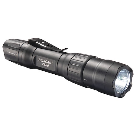 Black Rechargeable Tactical Flashlight, 18650, 944/479/37lm MPN:7600