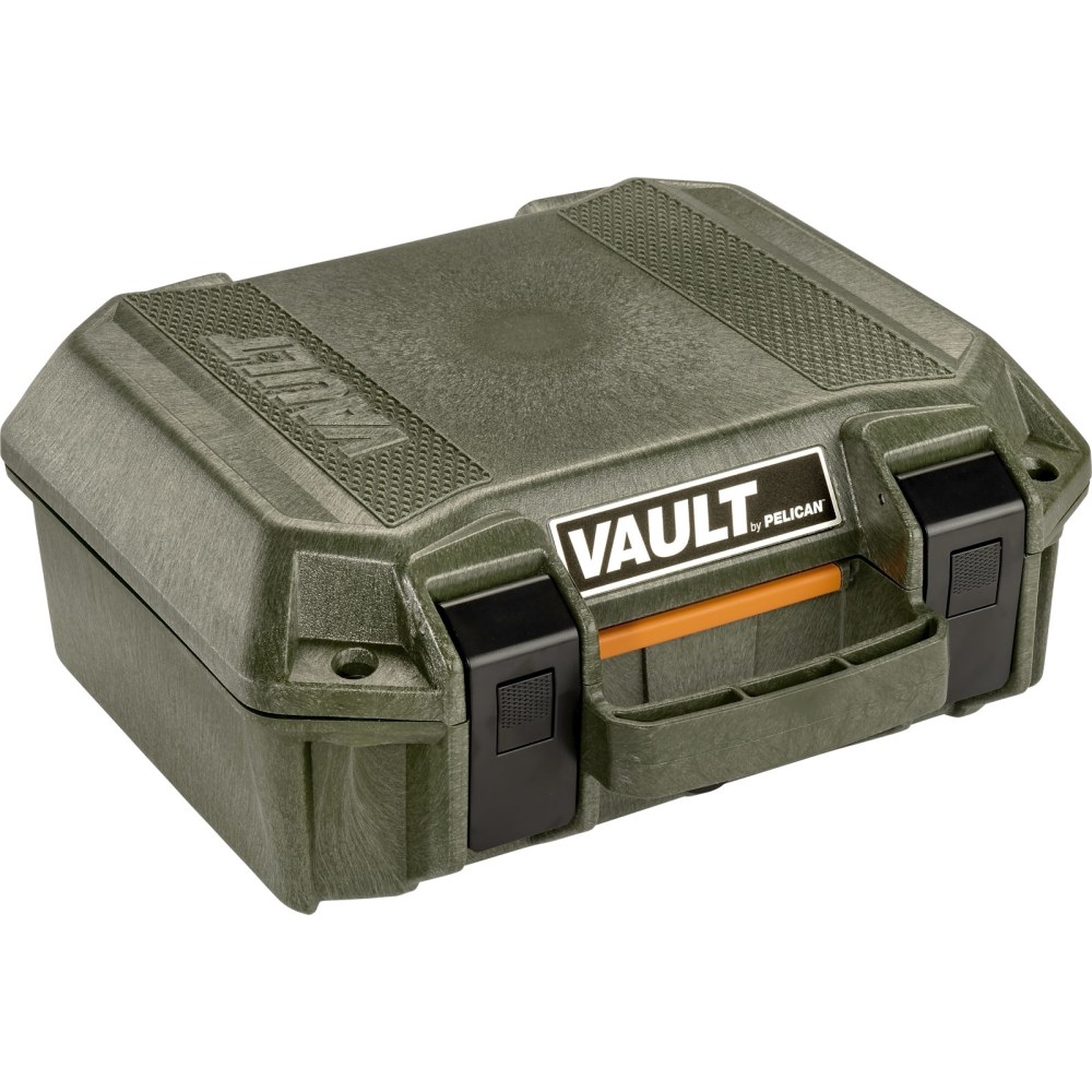 Pelican Polyethylene Vault Equipment Case With Foam, 12-5/16inH x 12-1/16inW x 5-3/16inD, OD Green MPN:VCV100-0020-ODG