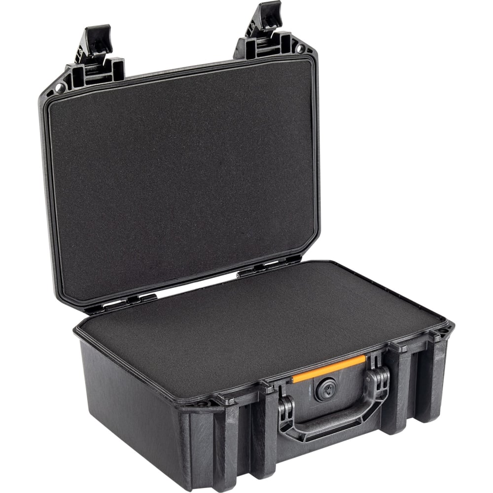 Pelican Polyethylene Vault V300 Large Pistol Case With Foam, 17-9/16inH x 14-1/4inW x 7-3/16inD, Black MPN:VCV300-0000-BLK