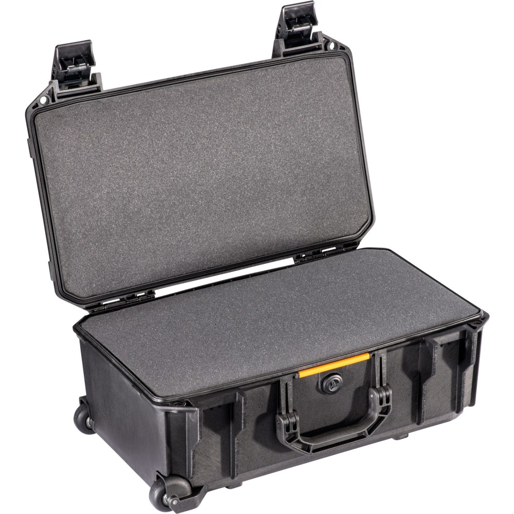 Pelican Polymer V525 Rolling Case With Foam Interior, 22inH x 14inW x 9inD, Black MPN:VCV525-0000-BLK