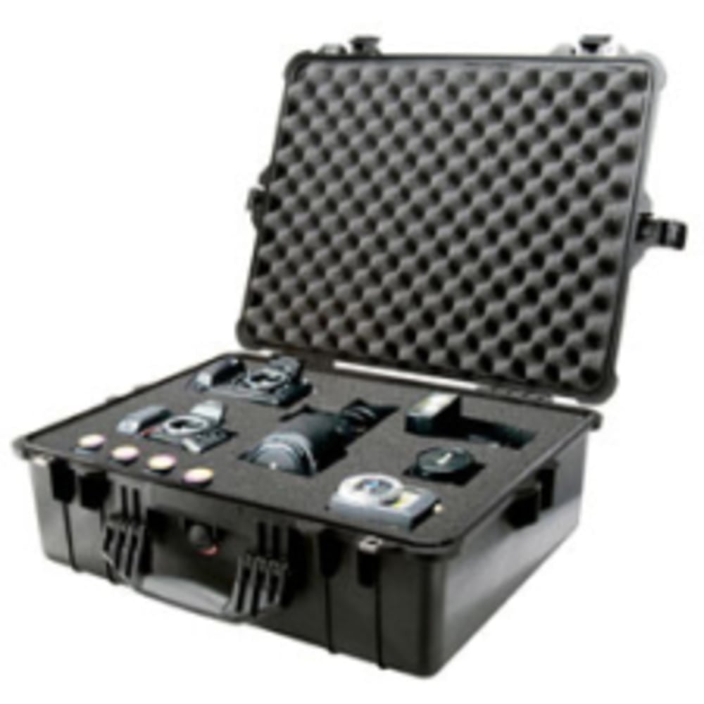 Pelican 1600 Shipping Box with Foam - Internal Dimensions: 21.43inx16.50inx 7.87in Depth - External Dimensions: 24.3inx19.4inx 8.7in Depth - Orange - MPN:1600-000-150