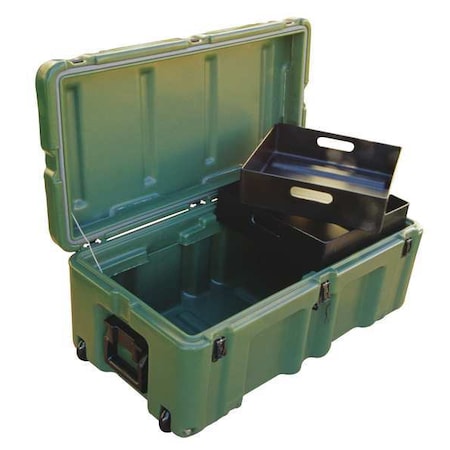 Stackable Storage Trunk W/ Lid, 20.9 gal, 17 in L x 33 in W x 14 in H, Green, Polyethylene MPN:472FTLK1137