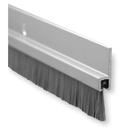 Door Sweep, Brush Insert, Aluminum, 4 ft Lg, 1/4 in Wd, Aluminum MPN:18061CNB48