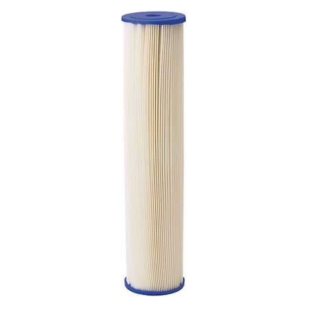 Pleated Filter Cartridge, 20 gpm, 20 Micron, 4-1/2