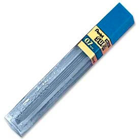 Pentel® Super Hi-Polymer Lead Refill 2H Leads 0.7mm Black 12/Tube 502H