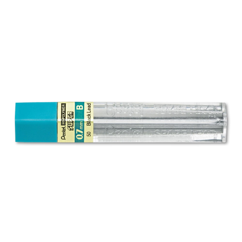Pentel Super Hi-Polymer Leads, 0.7 mm, B, Soft, 12 Leads Per Tube MPN:50B