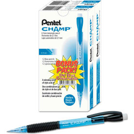 Pentel® Champ Mechanical Pencil 0.7 mm HB (#2.5) Black Lead Blue Barrel 24/Pack AL17CSW-US