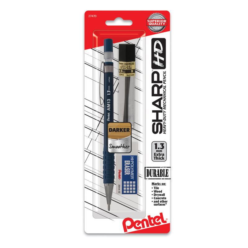 Pentel Sharp Mechanical Pencil Combo, 1.3mm, HB Lead, Blue Barrel MPN:AM13CZ05BP
