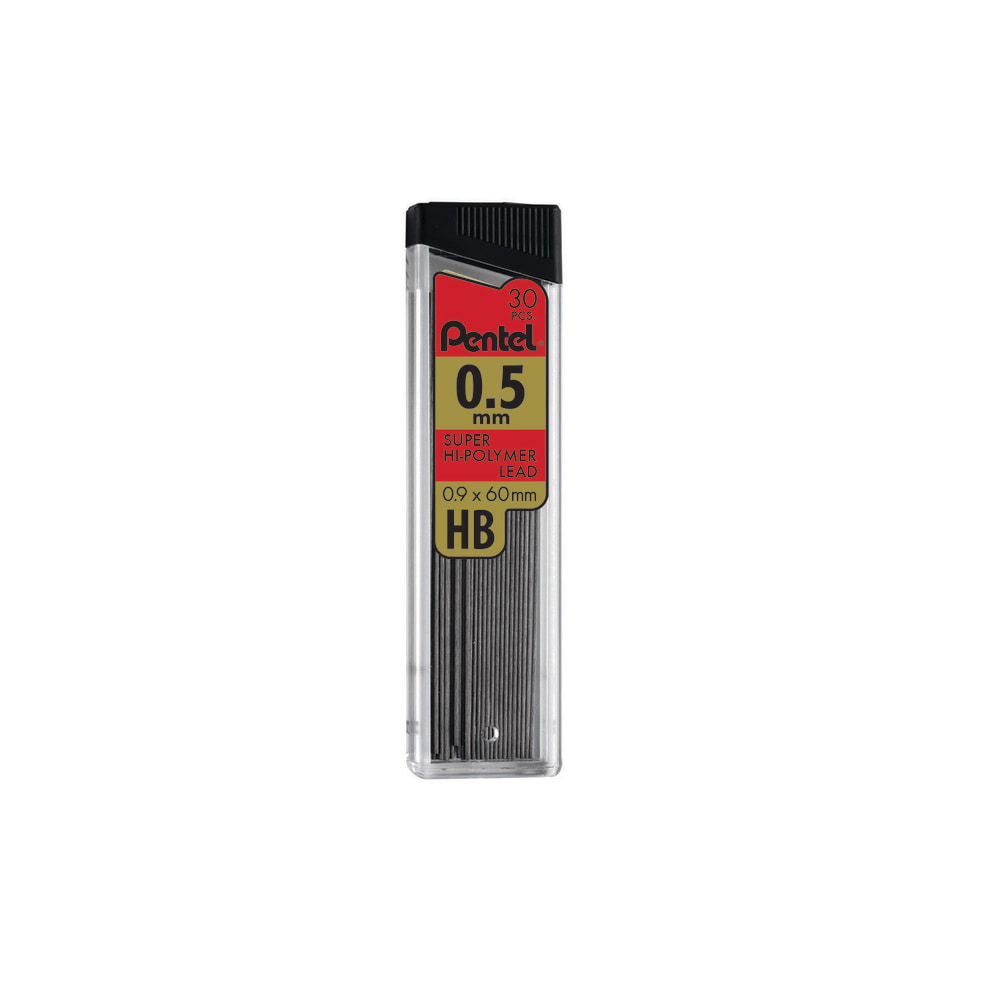 Pentel Premium Hi-Polymer Lead, 0.5 mm, HB, Fine Point, Black MPN:C25HB