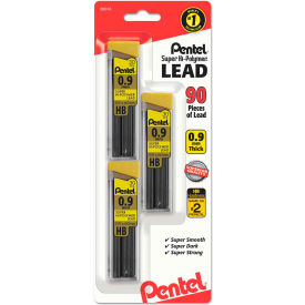 Pentel® Super Hi-Polymer Lead Refills 0.9 mm HB Black 30/Tube 3 Tubes/Pack C29BPHB3