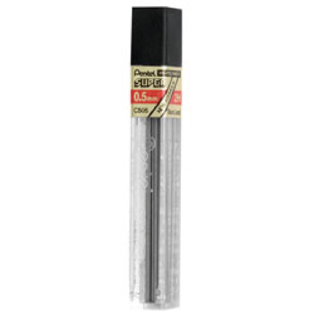 Pentel Super Hi-Polymer Leads, 0.5 mm, 2H, Hard, 12 Leads Per Tube MPN:C5052H