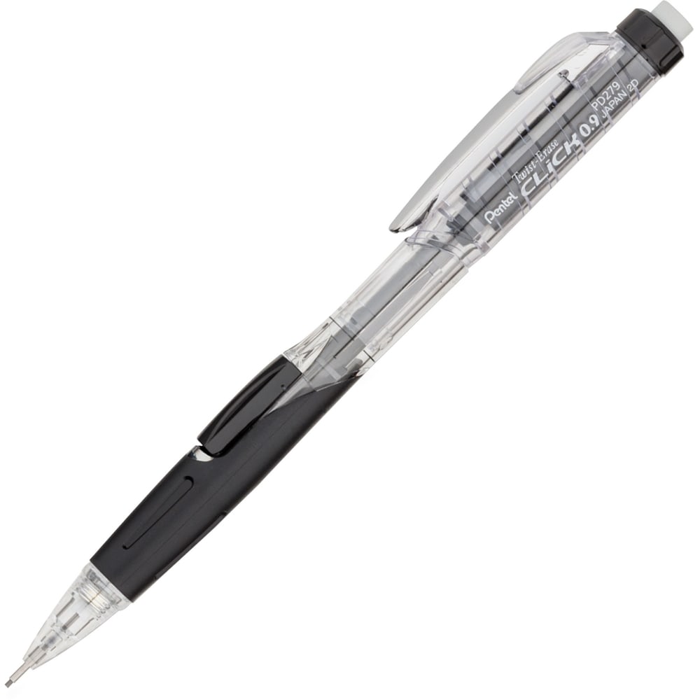 Pentel Twist-Erase CLICK Mechanical Pencil, 0.9mm, #2 Lead, 59% Recycled, Black/Transparent Barrel MPN:PD279TA