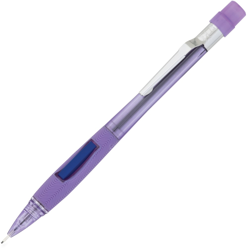 Pentel Quicker Clicker Mechanical Pencil, 0.7 mm, 2HB Hardness, Refillable, Transparent Violet Barrel MPN:PD347TV