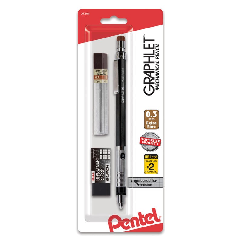 Pentel Graphlet Mechanical Pencil, 0.3 mm, Brown Barrel MPN:PG503LEBP