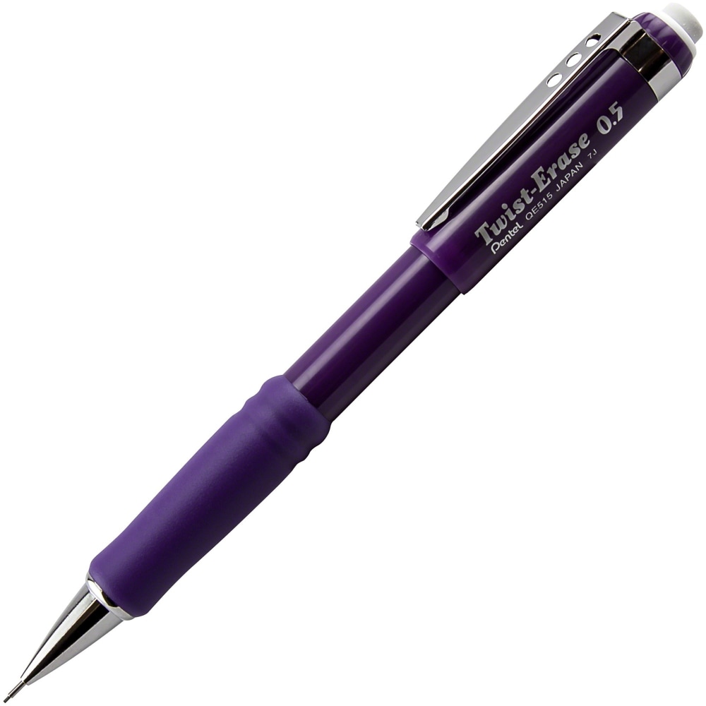 Pentel Twist-Erase III Mechanical Pencil, #2 Lead, 0.5 mm, Refillable, Violet Barrel MPN:QE515V
