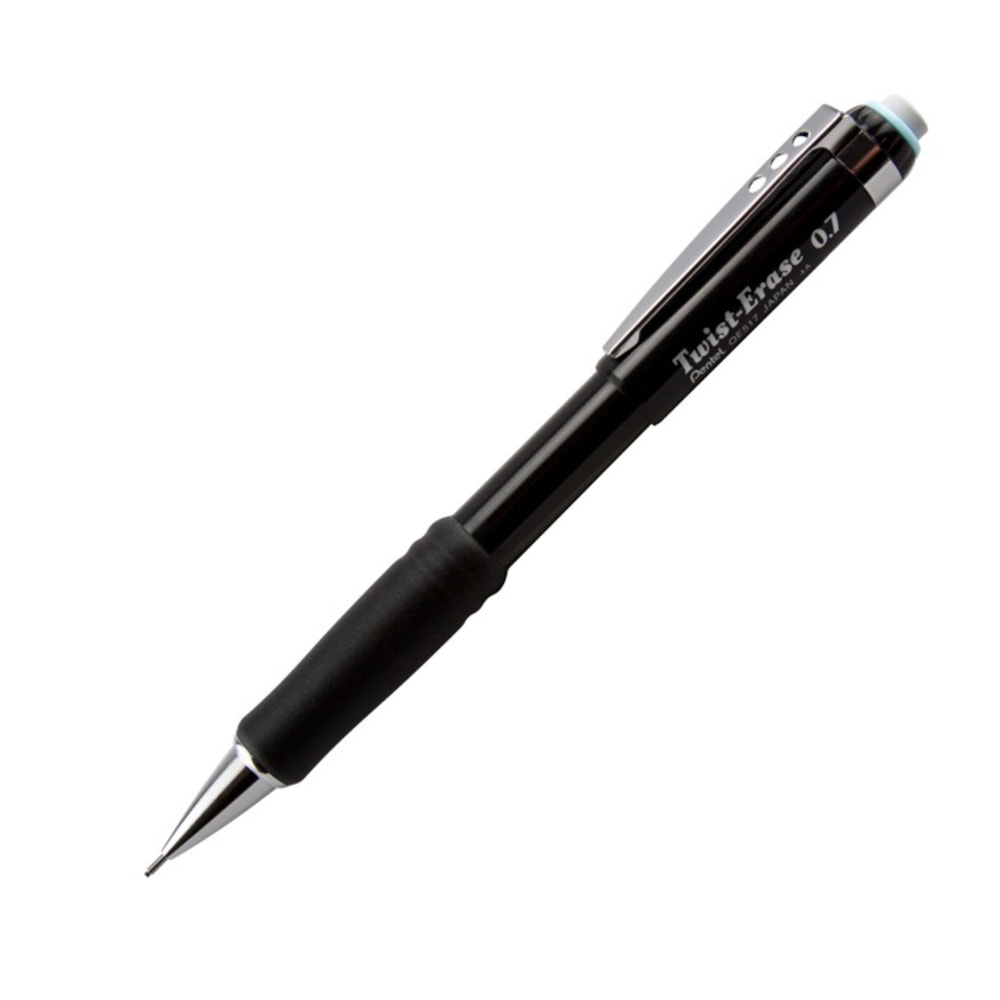 Pentel Twist-Erase III Mechanical Pencil, 0.7mm, #2 Lead, Black Barrel MPN:QE517-A