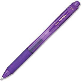 Pentel® EnerGel Retractable Gel Pen 0.7mm Metal Tip Violet Ink Dozen BL107V