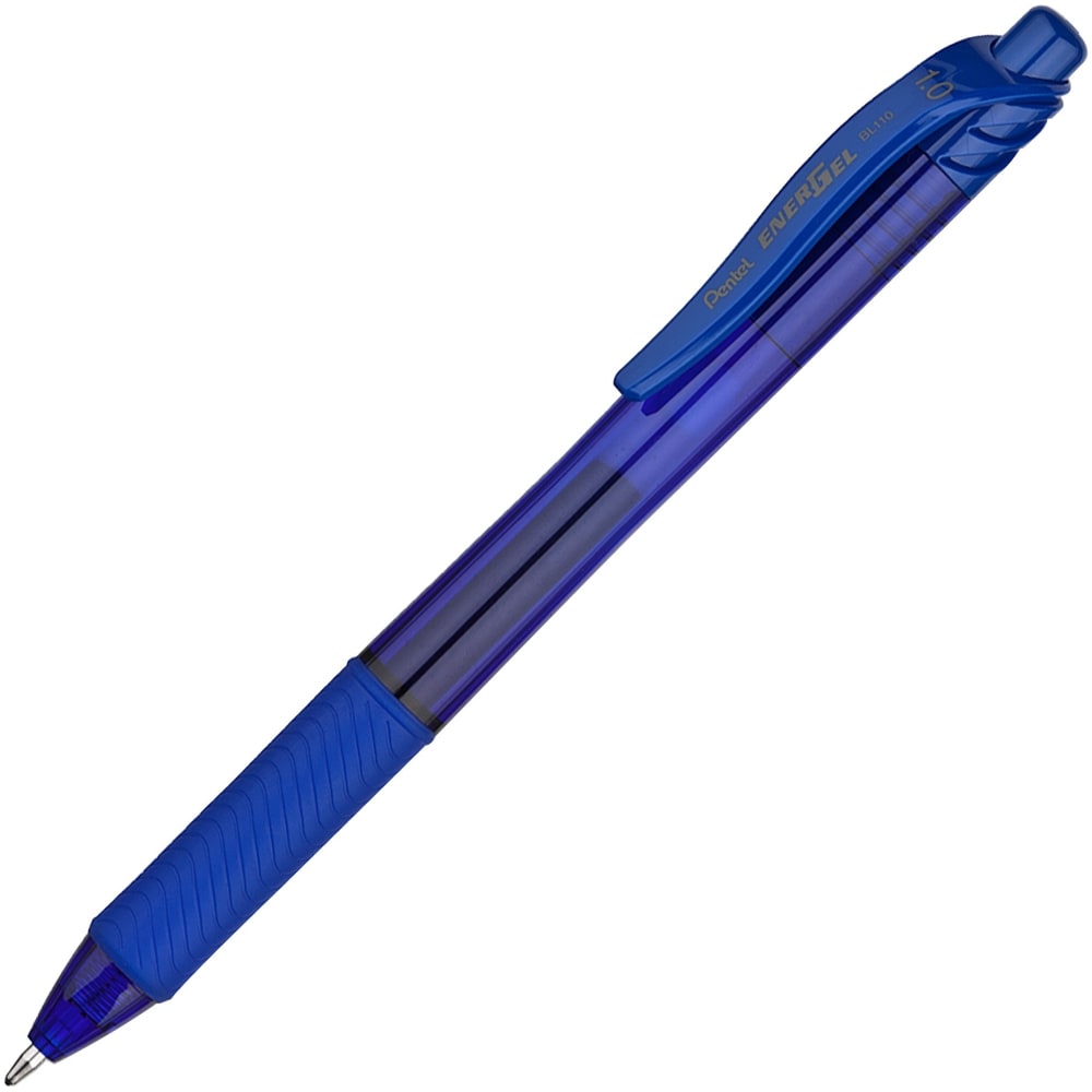 Pentel EnerGel-X Retractable Gel Pens, Bold Point, 1.0 mm, Blue Barrel, Blue Ink, Pack Of 12 Pens MPN:BL110-C