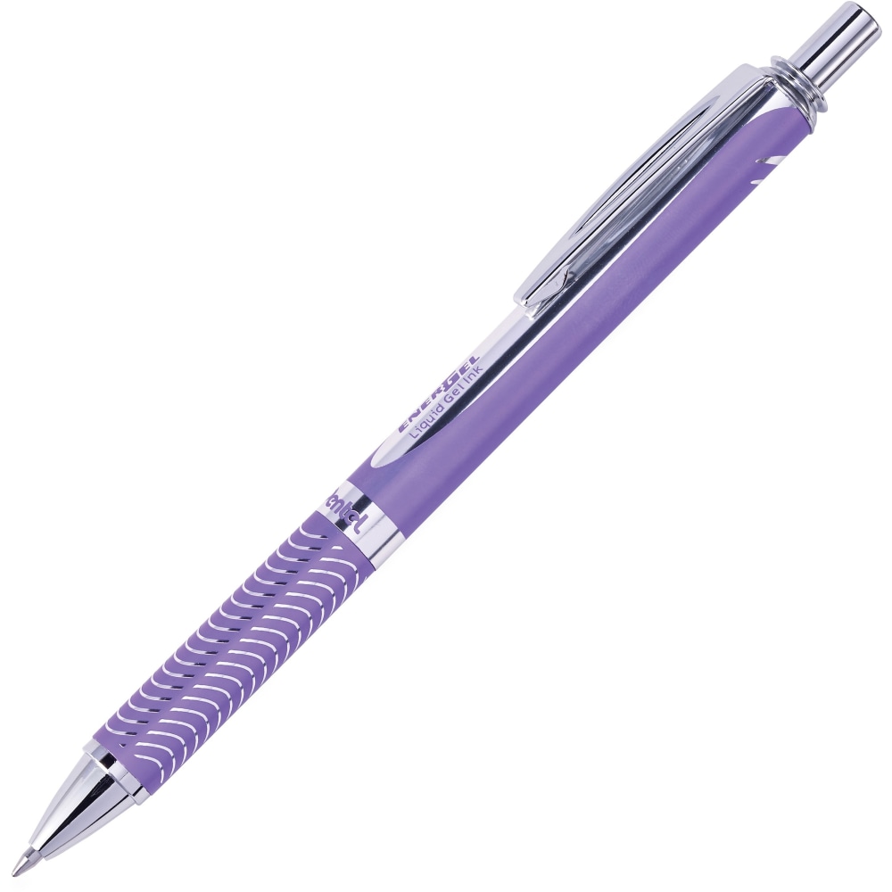 Pentel EnerGel Alloy Retractable Gel Pen, Medium Point, 0.7 mm, Violet Barrel, Violet Ink MPN:BL407VA