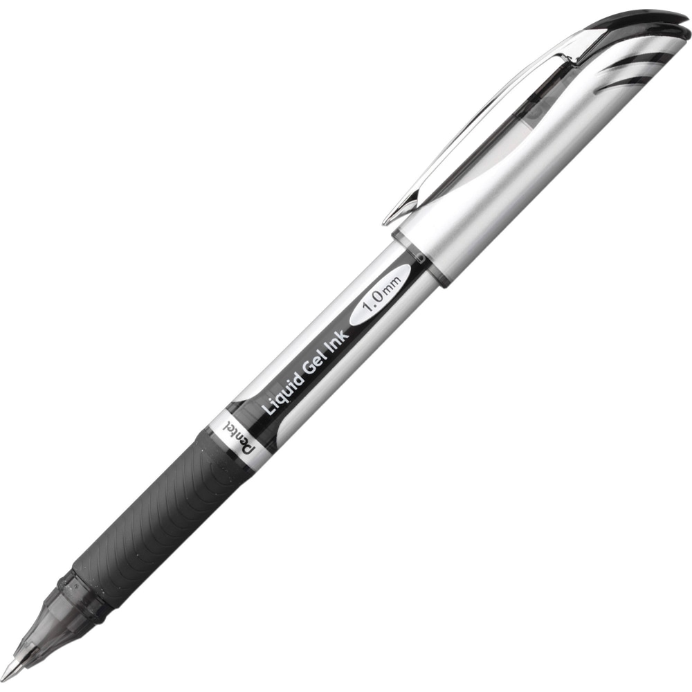 Pentel EnerGel Deluxe Liquid Gel Pen, Bold Point, 1.0 mm, Silver Barrel, Black Ink MPN:BL60A