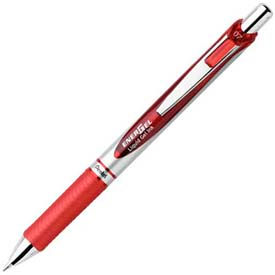 Pentel® EnerGel Liquid Retractable Gel Ink Pen Metal Tip Refillable 0.7mm Red Ink BL77B