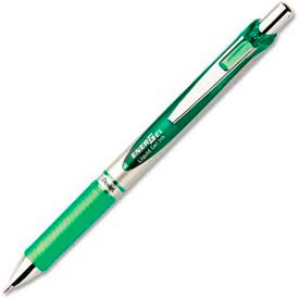Pentel® EnerGel Liquid Retractable Gel Ink Pen Metal Tip Refillable 0.7mm Green Ink BL77D