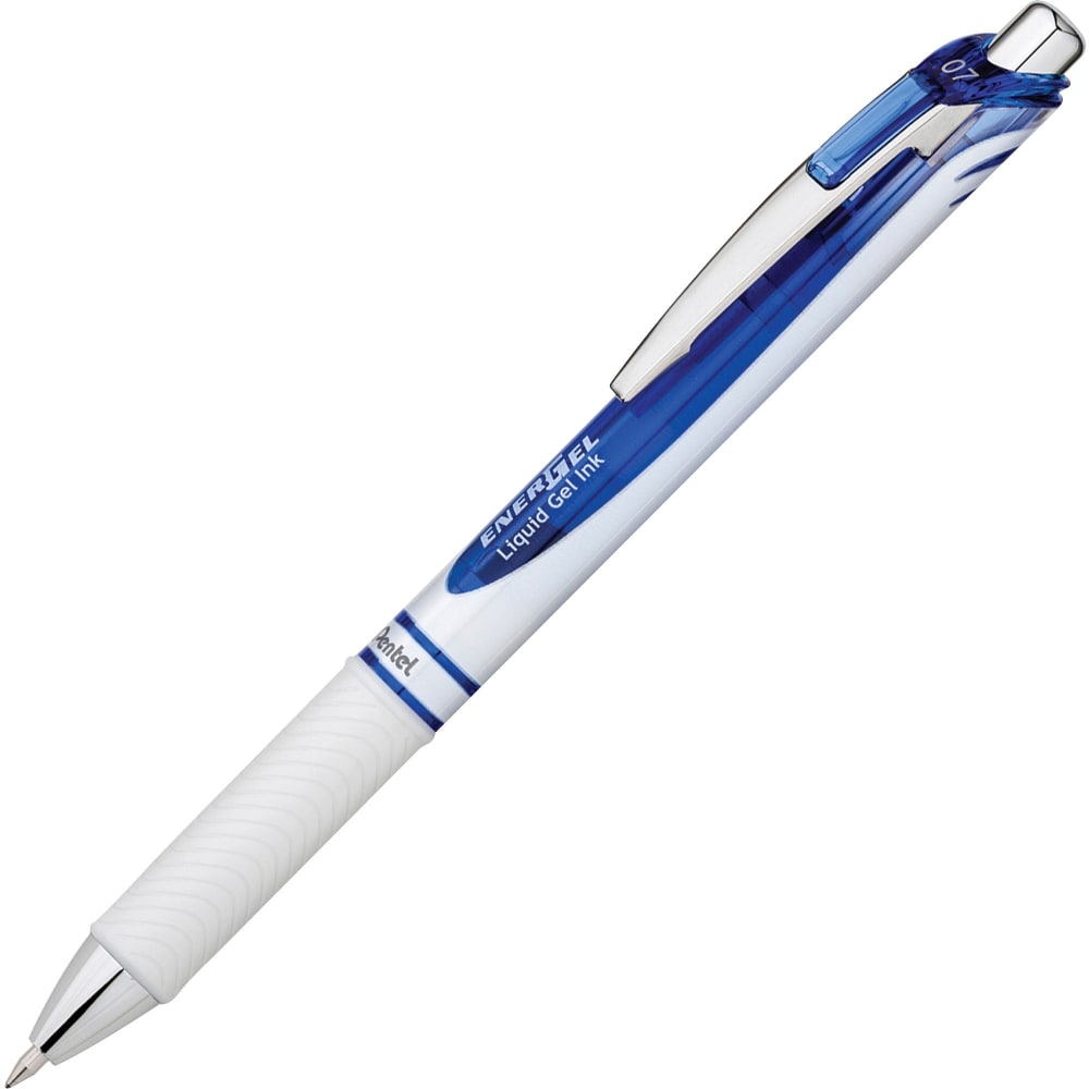 Pentel EnerGel Pearl Retractable Liquid Gel Pen, Medium Point, 0.7 mm, Pearl White Barrel, Blue Ink MPN:BL77PWC