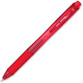 Pentel® EnerGel Retractable Pen Needle Fine Tip 0.5mm Red Ink Dozen BLN105B