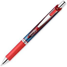 Pentel® EnerGel Retractable Gel Pen Refillable Needle Tip 0.5mm Red Ink BLN75B