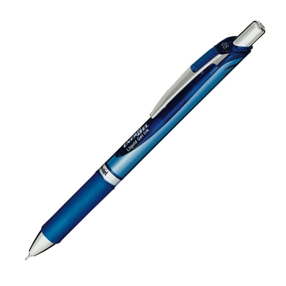 Pentel EnerGel Deluxe RTX Retractable Liquid Gel Pen, Fine Point, 0.5 mm, 54% Recycled, Blue Barrel, Blue Ink MPN:BLN75-CEA