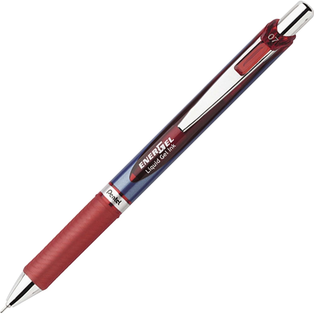 Pentel EnerGel RTX Liquid Gel Pen, Medium Point, 0.7 mm, Assorted Barrel Colors, Red Ink MPN:BLN77-B