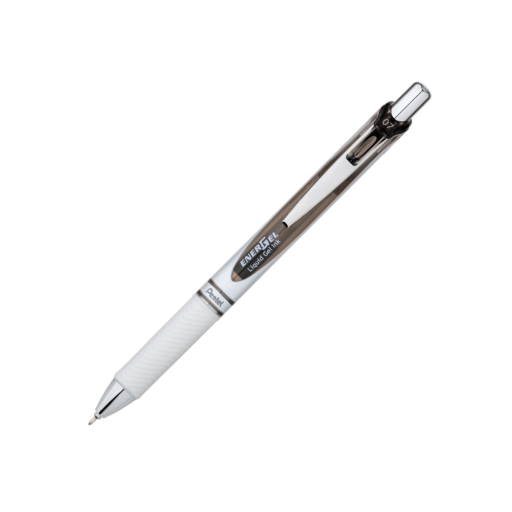 Pentel EnerGel Pearl Pens, 0.7mm, Needle Point, Black Ink, Pack Of 12 MPN:BLN77PWAUOM
